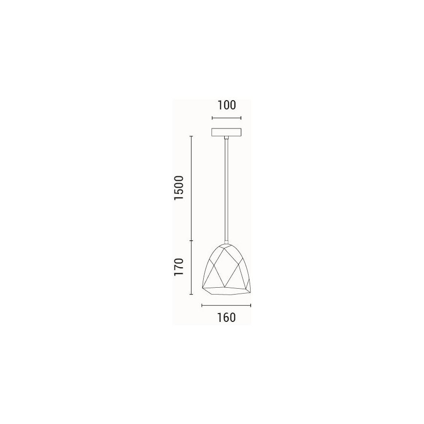 Hanglamp aan een koord 1xE27/40W/230V grijs