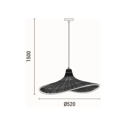Hanglamp aan een koord 1xE27/40W/230V