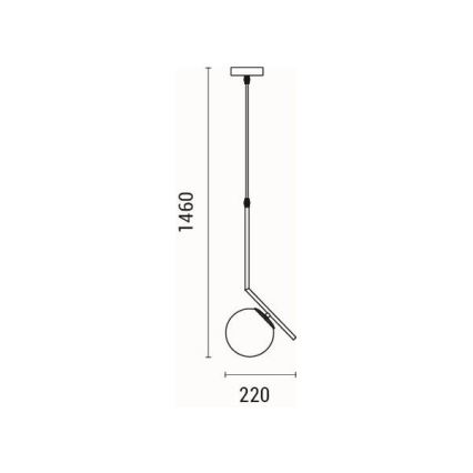 Hanglamp aan een koord 1xE27/40W/230V messing