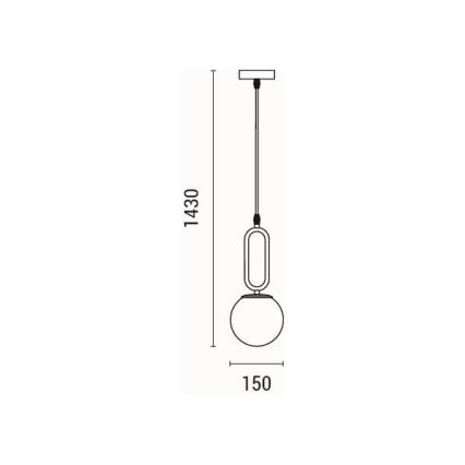 Hanglamp aan een koord 1xE27/40W/230V messing