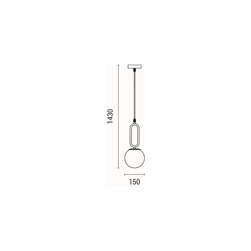 Hanglamp aan een koord 1xE27/40W/230V messing