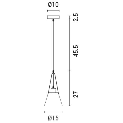 Hanglamp aan een koord 1xE27/40W/230V wit