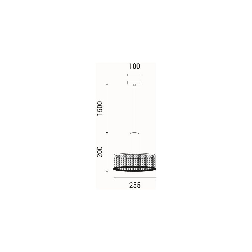 Hanglamp aan een koord 1xE27/40W/230V zwart