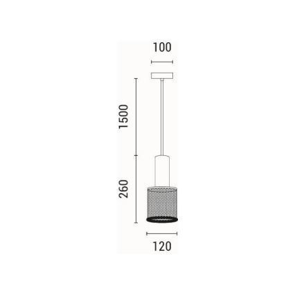 Hanglamp aan een koord 1xE27/40W/230V zwart