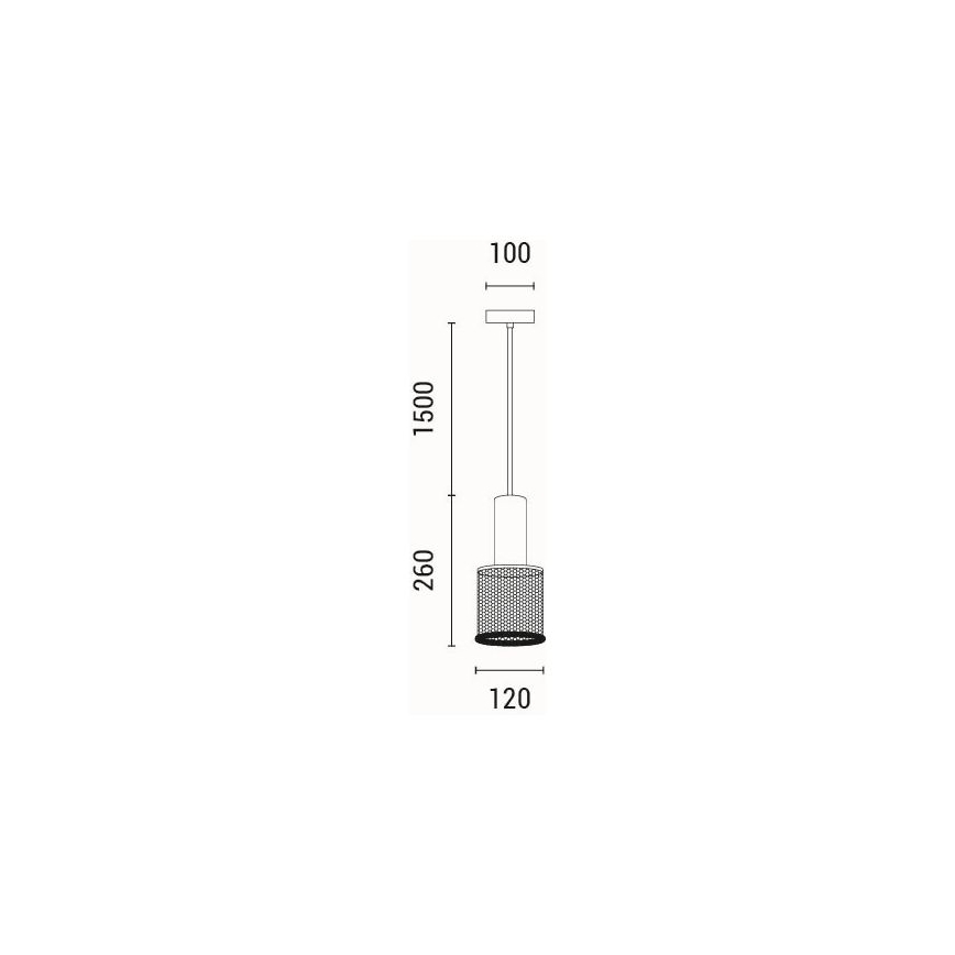Hanglamp aan een koord 1xE27/40W/230V zwart
