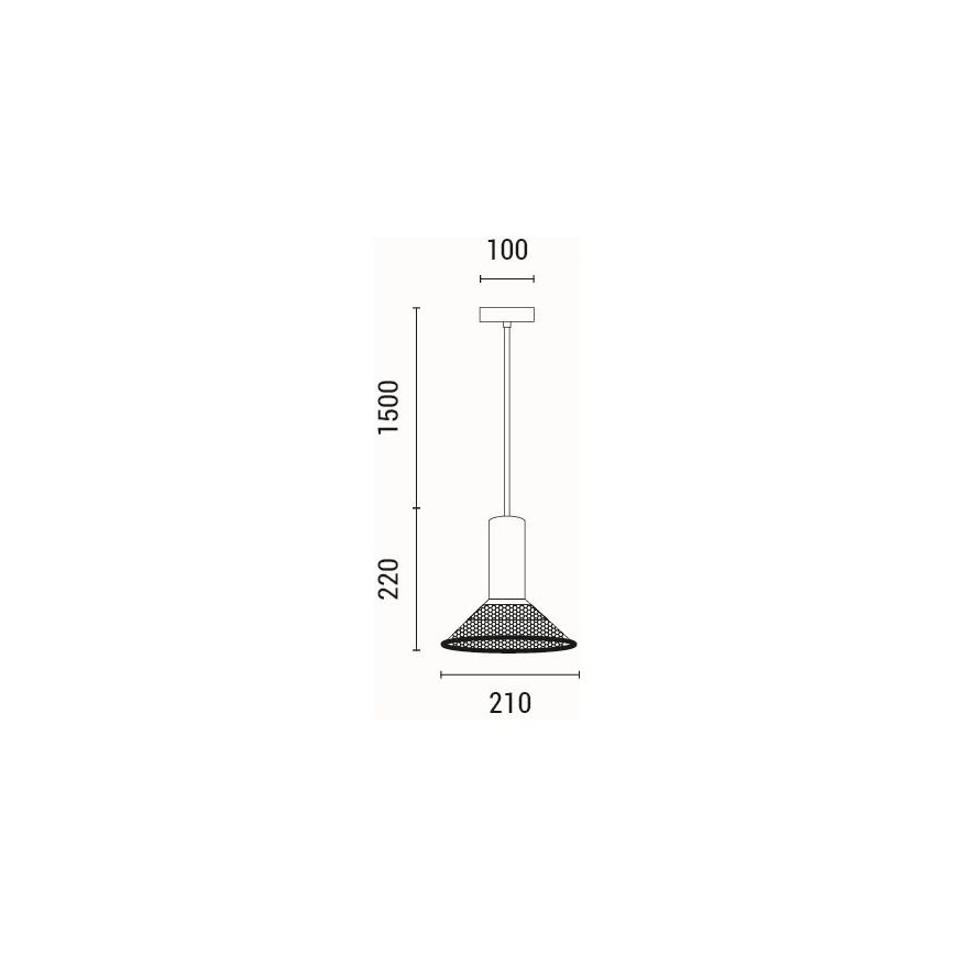 Hanglamp aan een koord 1xE27/40W/230V zwart