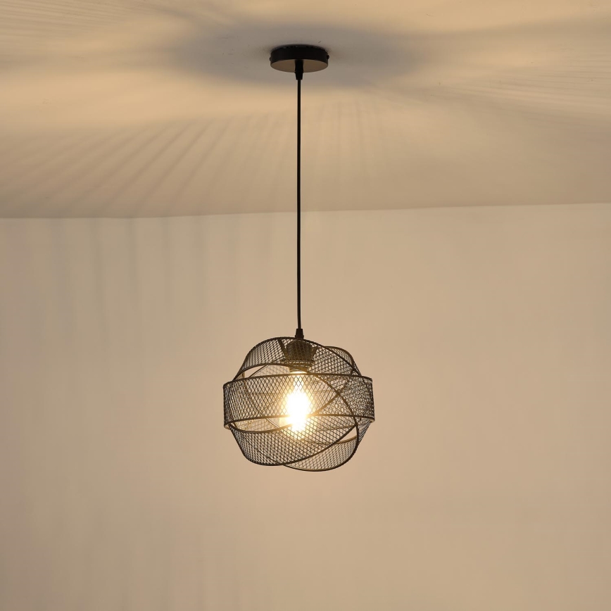 Hanglamp aan een koord 1xE27/40W/230V zwart