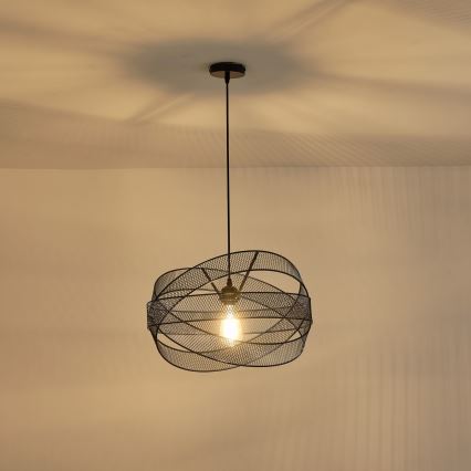 Hanglamp aan een koord 1xE27/40W/230V zwart