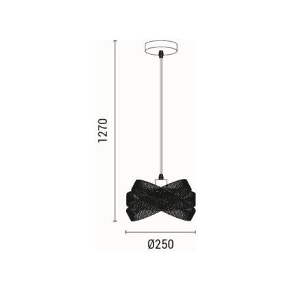 Hanglamp aan een koord 1xE27/40W/230V zwart