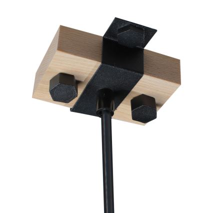 Hanglamp aan een koord 1xE27/40W/230V beuken/zwart