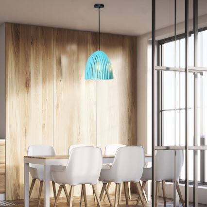 Hanglamp aan een koord 1xE27/60W/230V blauw