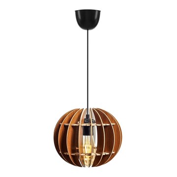 Hanglamp aan een koord 1xE27/60W/230V bruin diameter 20 cm