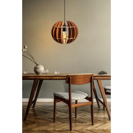 Hanglamp aan een koord 1xE27/60W/230V bruin diameter 20 cm