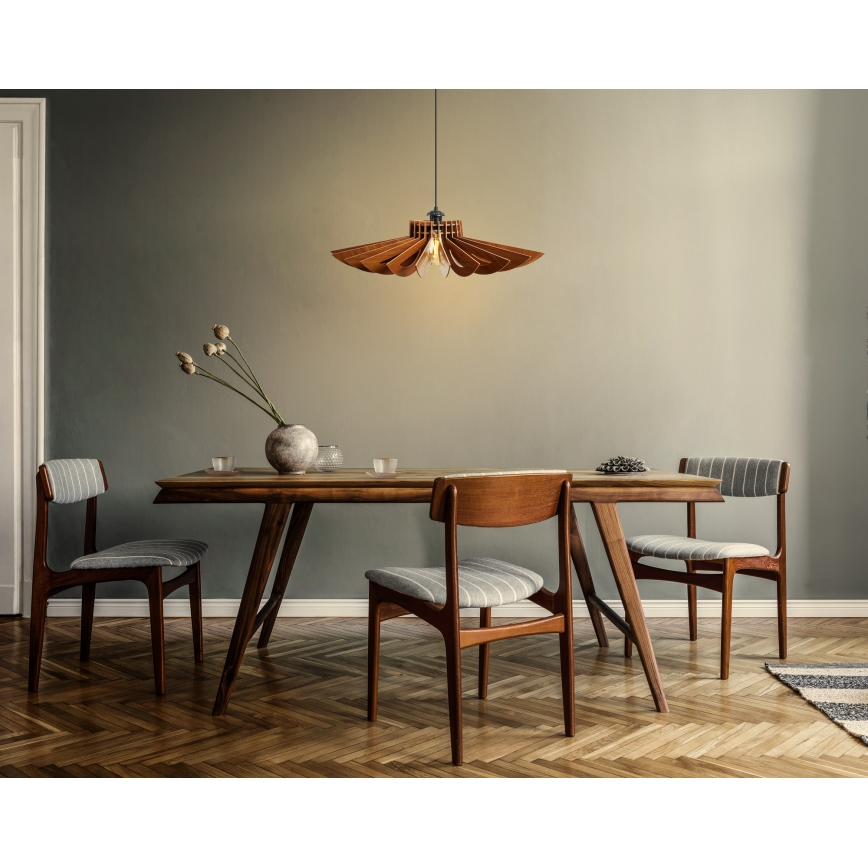Hanglamp aan een koord 1xE27/60W/230V bruin diameter 52 cm