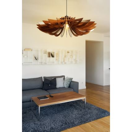 Hanglamp aan een koord 1xE27/60W/230V bruin diameter 52 cm