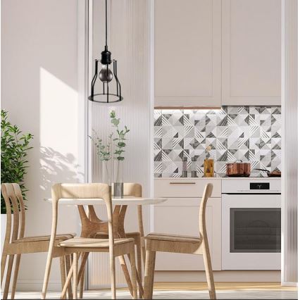 Hanglamp aan een koord 1xE27/60W/230V diameter 15 cm zwart