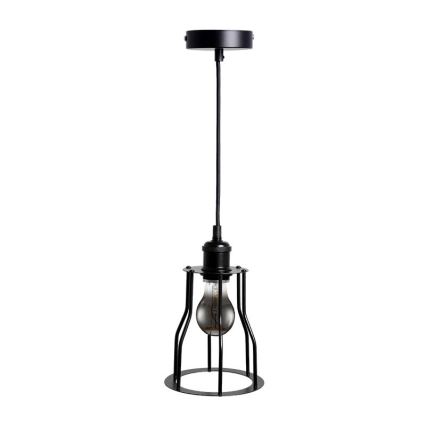 Hanglamp aan een koord 1xE27/60W/230V diameter 15 cm zwart