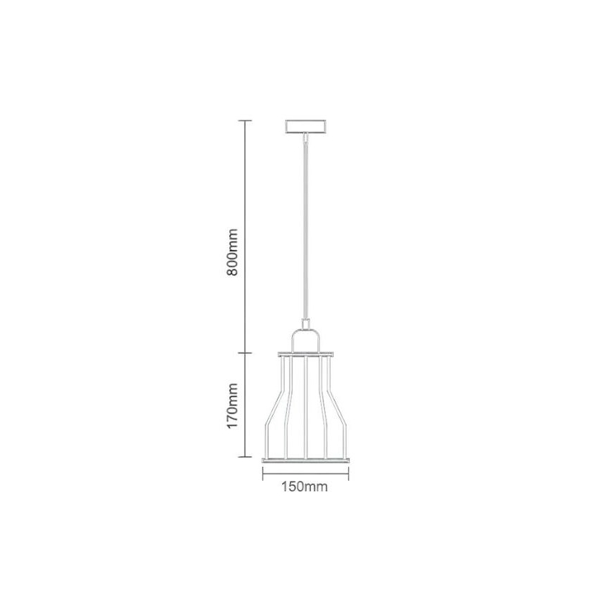 Hanglamp aan een koord 1xE27/60W/230V diameter 15 cm zwart