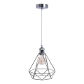 Hanglamp aan een koord 1xE27/60W/230V diameter 22 cm glanzend chroom