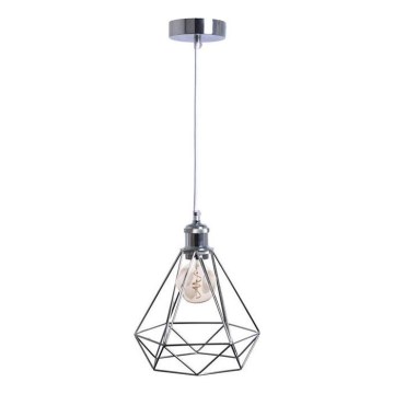 Hanglamp aan een koord 1xE27/60W/230V diameter 22 cm glanzend chroom