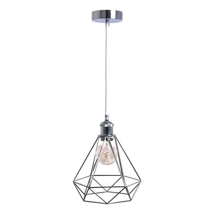 Hanglamp aan een koord 1xE27/60W/230V diameter 22 cm glanzend chroom
