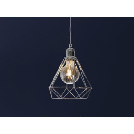 Hanglamp aan een koord 1xE27/60W/230V diameter 22 cm glanzend chroom