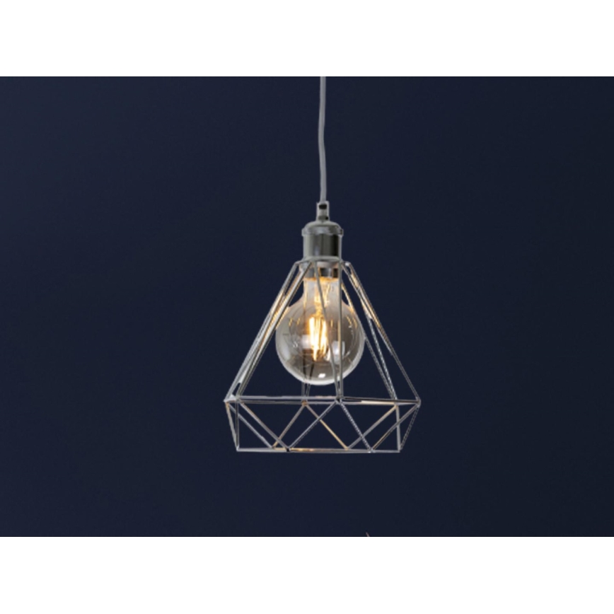 Hanglamp aan een koord 1xE27/60W/230V diameter 22 cm glanzend chroom