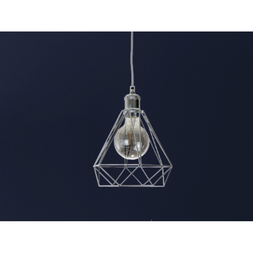 Hanglamp aan een koord 1xE27/60W/230V diameter 22 cm glanzend chroom