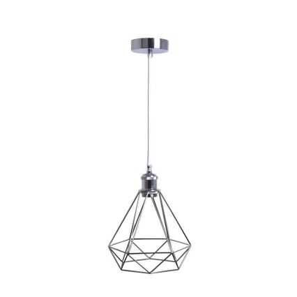 Hanglamp aan een koord 1xE27/60W/230V diameter 22 cm glanzend chroom