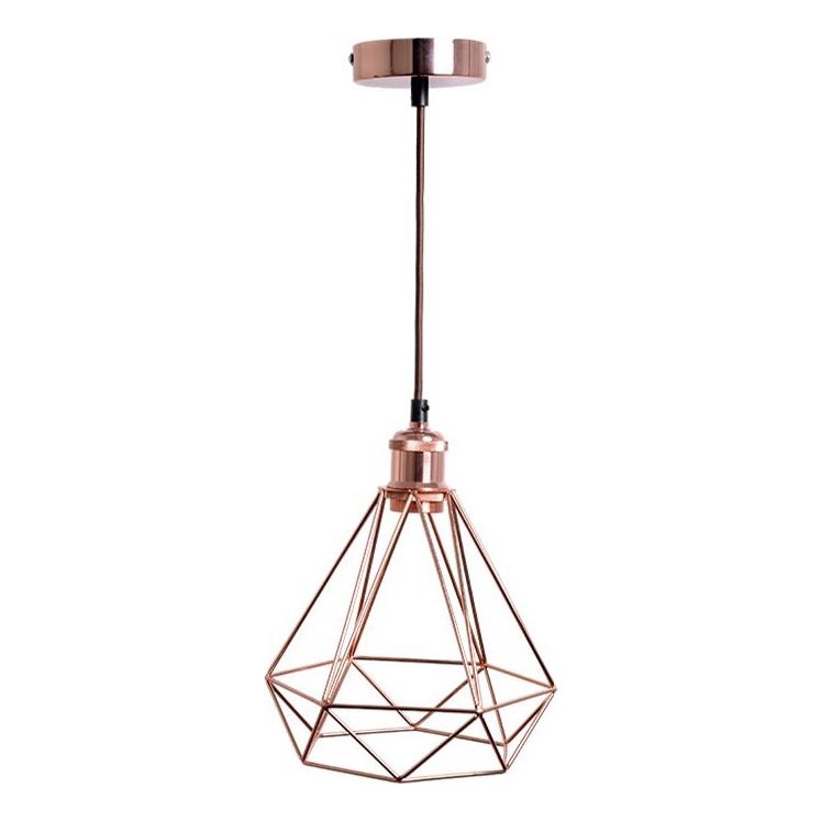 Hanglamp aan een koord 1xE27/60W/230V diameter 22 cm koper