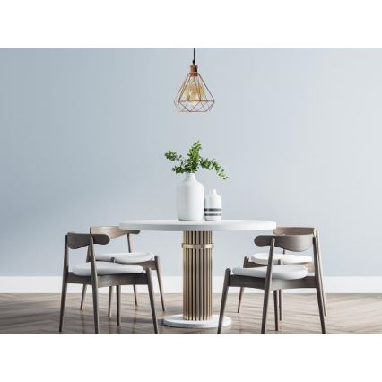 Hanglamp aan een koord 1xE27/60W/230V diameter 22 cm koper