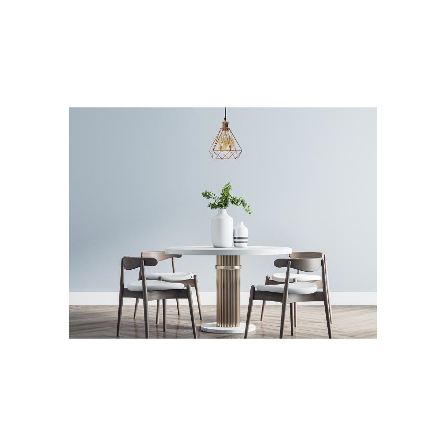 Hanglamp aan een koord 1xE27/60W/230V diameter 22 cm koper