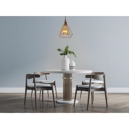 Hanglamp aan een koord 1xE27/60W/230V diameter 22 cm koper