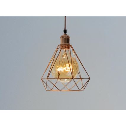 Hanglamp aan een koord 1xE27/60W/230V diameter 22 cm koper
