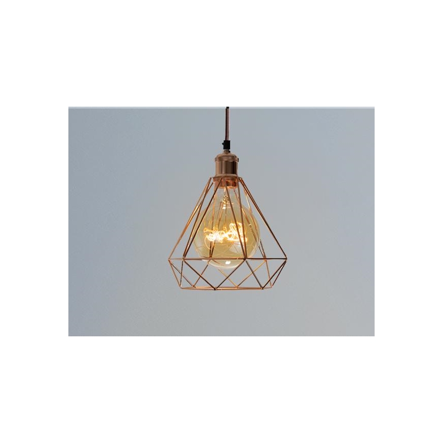 Hanglamp aan een koord 1xE27/60W/230V diameter 22 cm koper