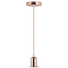 Hanglamp aan een koord 1xE27/60W/230V rosé goud