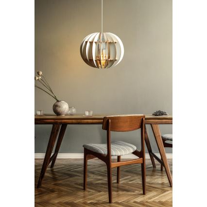 Hanglamp aan een koord 1xE27/60W/230V wit diameter 20 cm