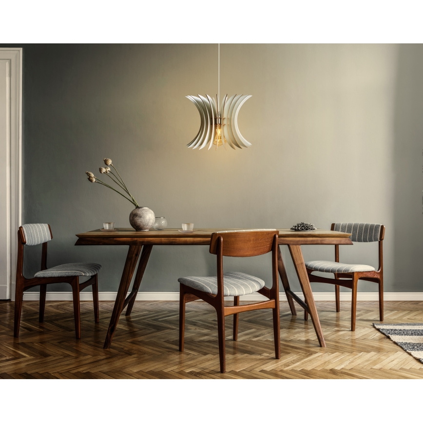 Hanglamp aan een koord 1xE27/60W/230V wit diameter 20 cm