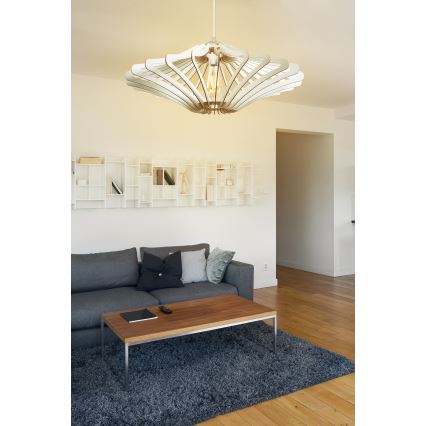 Hanglamp aan een koord 1xE27/60W/230V wit diameter 47 cm wit