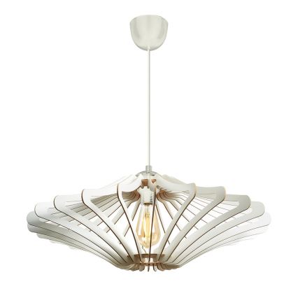 Hanglamp aan een koord 1xE27/60W/230V wit diameter 47 cm wit