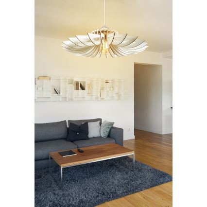 Hanglamp aan een koord 1xE27/60W/230V wit diameter 52 cm