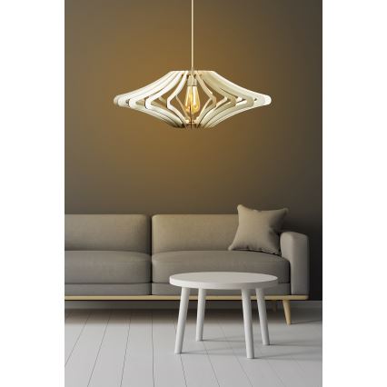 Hanglamp aan een koord 1xE27/60W/230V wit diameter 59 cm