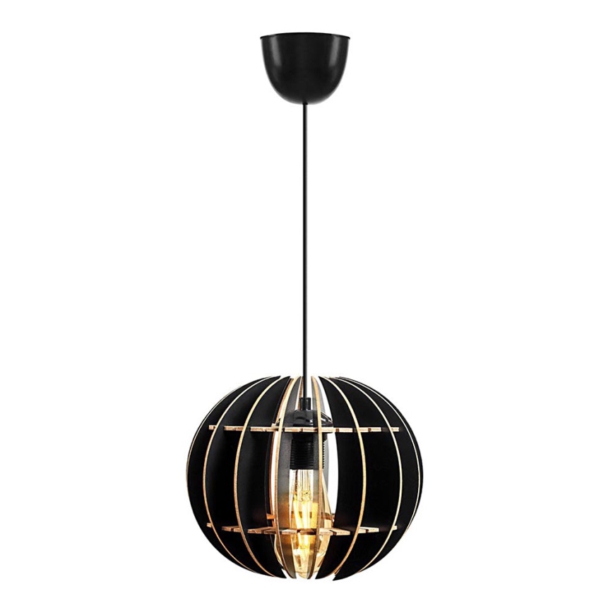 Hanglamp aan een koord 1xE27/60W/230V zwart diameter 20 cm