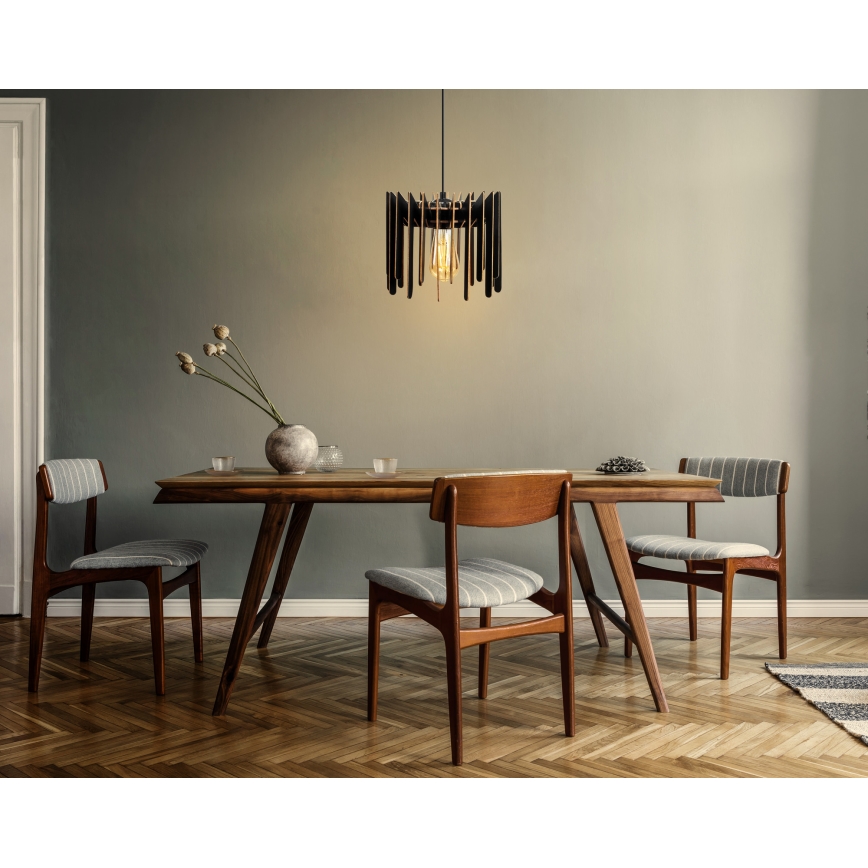 Hanglamp aan een koord 1xE27/60W/230V zwart diameter 23 cm