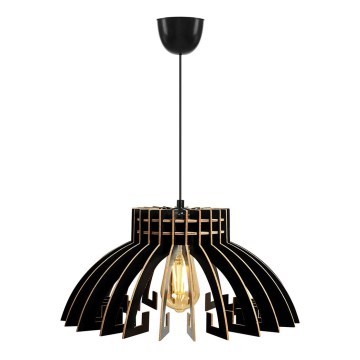 Hanglamp aan een koord 1xE27/60W/230V zwart diameter 39 cm
