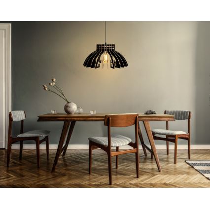 Hanglamp aan een koord 1xE27/60W/230V zwart diameter 39 cm