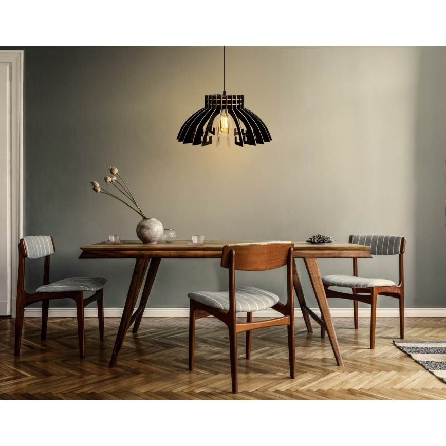 Hanglamp aan een koord 1xE27/60W/230V zwart diameter 39 cm