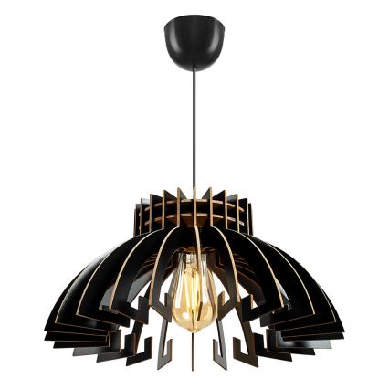 Hanglamp aan een koord 1xE27/60W/230V zwart diameter 39 cm