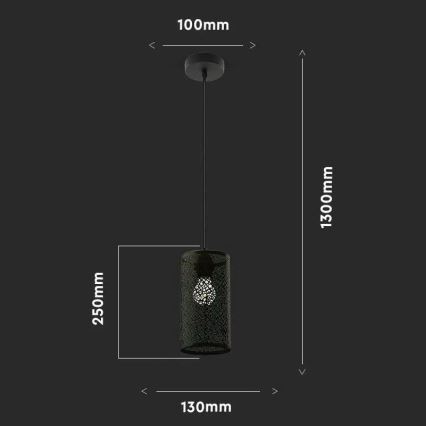 Hanglamp aan een koord 1xE27/60W/230V zwart