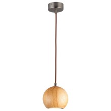 Hanglamp aan een koord 1xGU10/10W/230V essehout/massief hout bruin